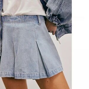 FREE PEOPLE MADISON AVE DENIM MINI SKIRT NWT